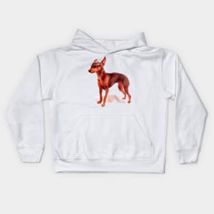 Watercolor Miniature Pinscher - Dog Lovers Kids Hoodie